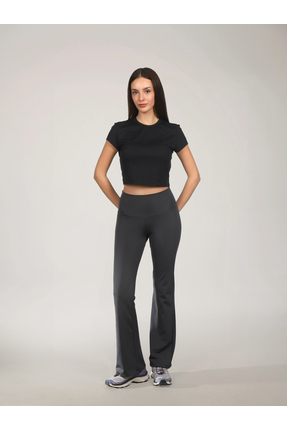 RARE SEASON Kadın Toparlayıcı Fit Yüksek Belli İspanyol Paça Füme Tayt