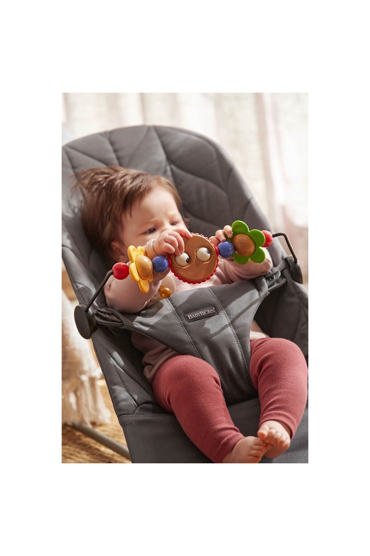 BabyBjörn Bliss Ana Kucağı Oyuncaklı Petal Woven Anthracite fotoğrafı 7 (önizleme)