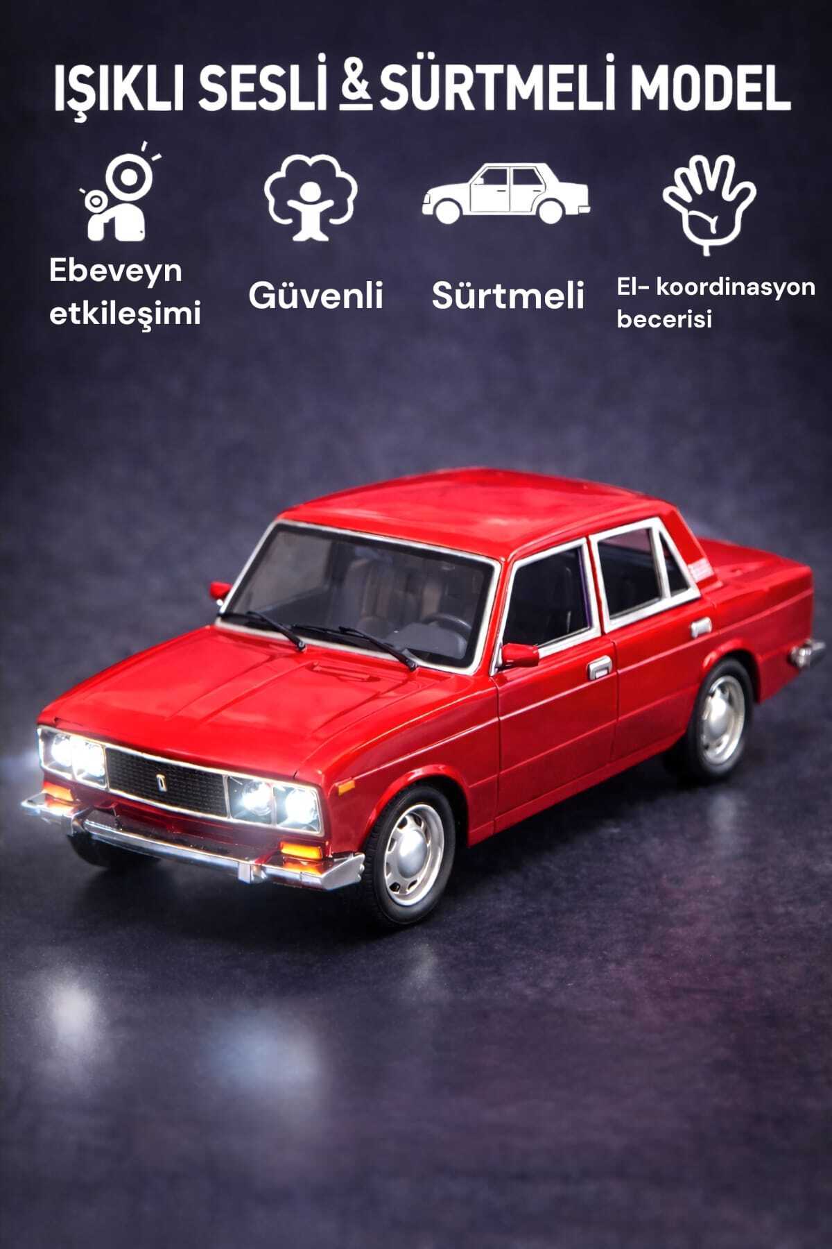 Fidan oyuncak Işıklı Sesli Sürtmeli Lada Model Oyuncak Araba