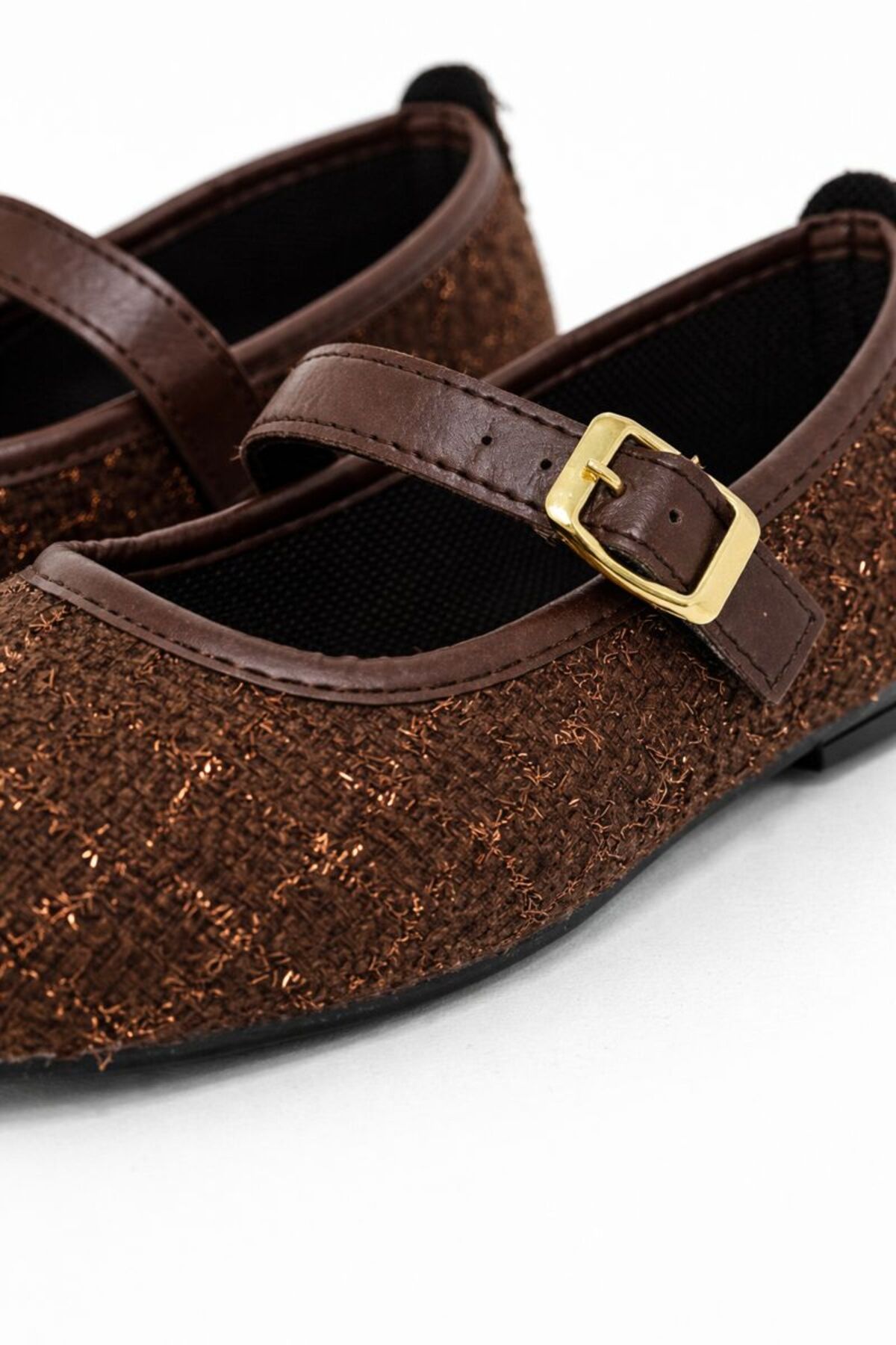 Beyond   Kahverengi Tüvit Kumaş Mary Jane Babet Şık Tokalı Rahat Taban Günlük Ayakkabı BYNDLCK01 - Görsel 4