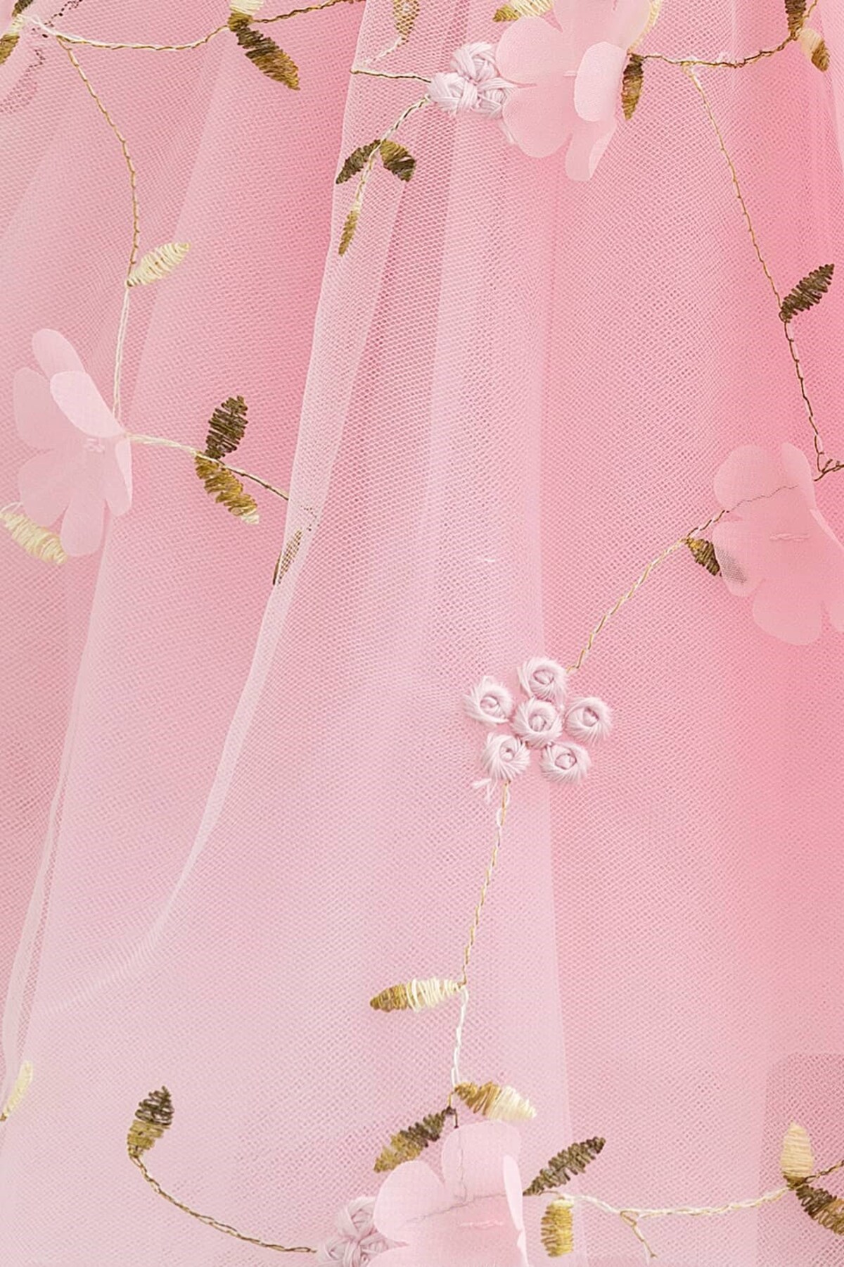 Banamio Flower 3D Çiçek Detaylı Nakışlı Tül Elbise fotoğrafı 5 (önizleme)