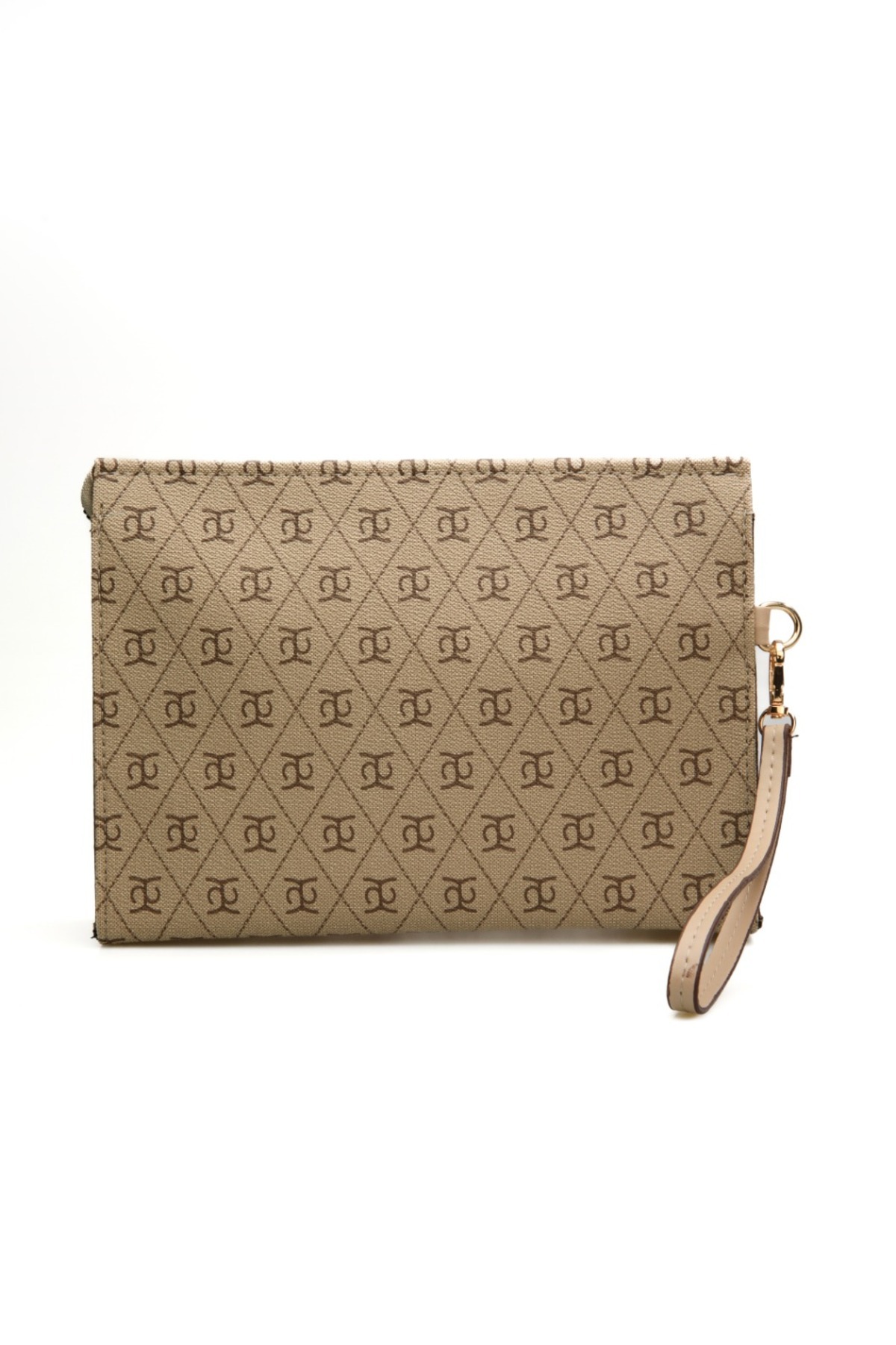 Nexora Kadın Monogram Desenli Clutch El Çantası Şık ve Günlük Kullanım Portföy Çanta