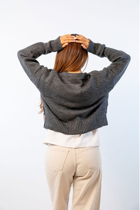 Lua Luisin Gri Yumuşak Dokulu Hırka