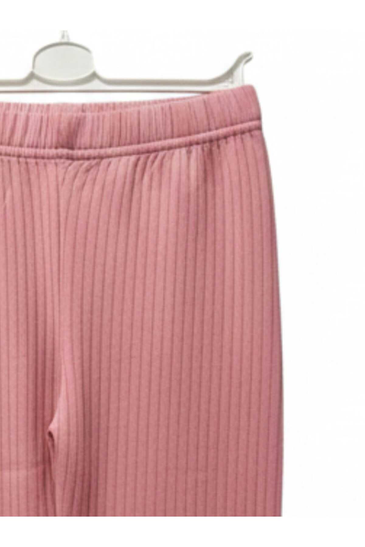 NiLi Pembe Renk Beli Lastikli Basic Kız Çocuk Tayt fotoğrafı 6 (önizleme)