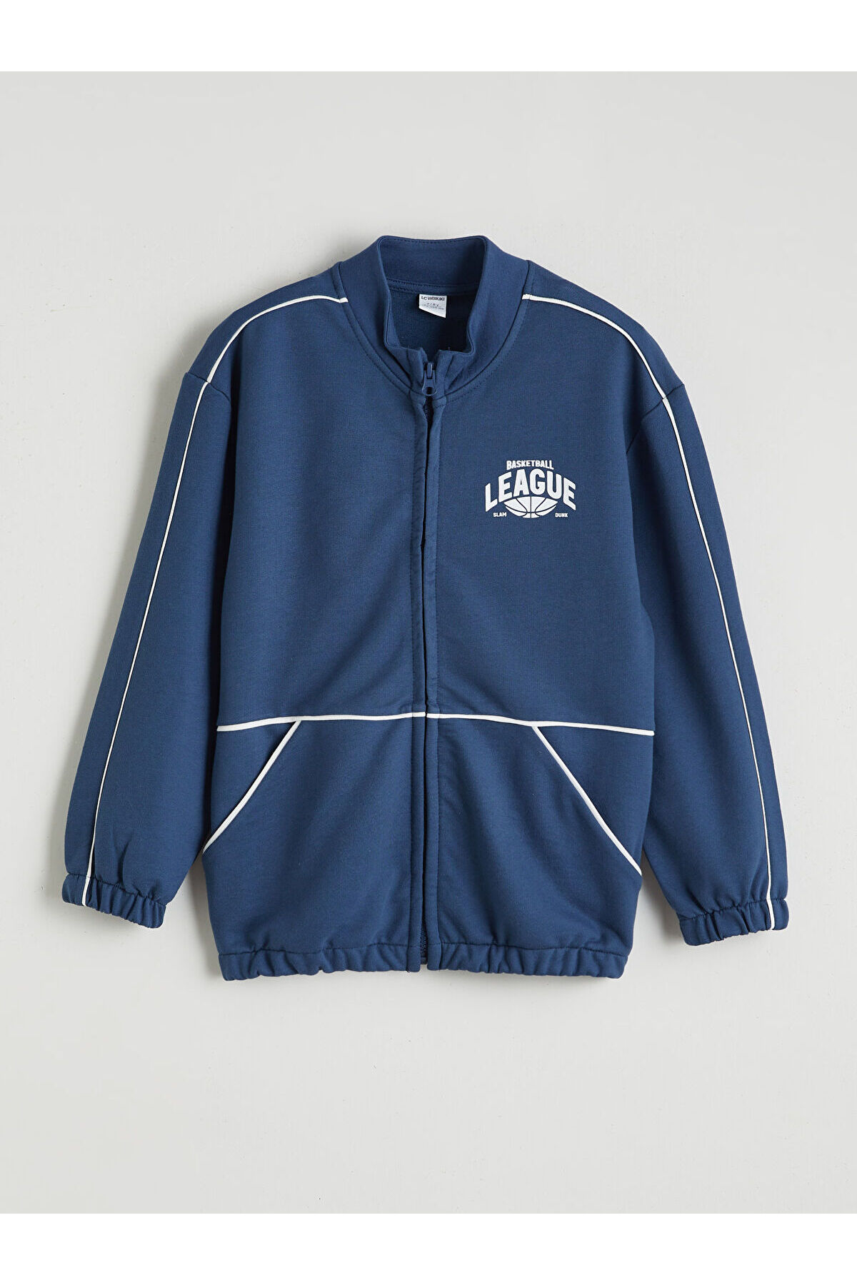 LC Waikiki Nevaa Collection İndigo Erkek Çocuk Tişört, Fermuarlı Sweatshirt ve Eşofman Alt fotoğrafı 3 (önizleme)
