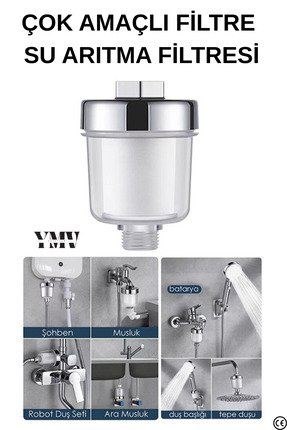 YMV Filtreli Duş Musluk Başlığı – Klor & Kireç Önleyici Su Arıtma | Cilt ve S...