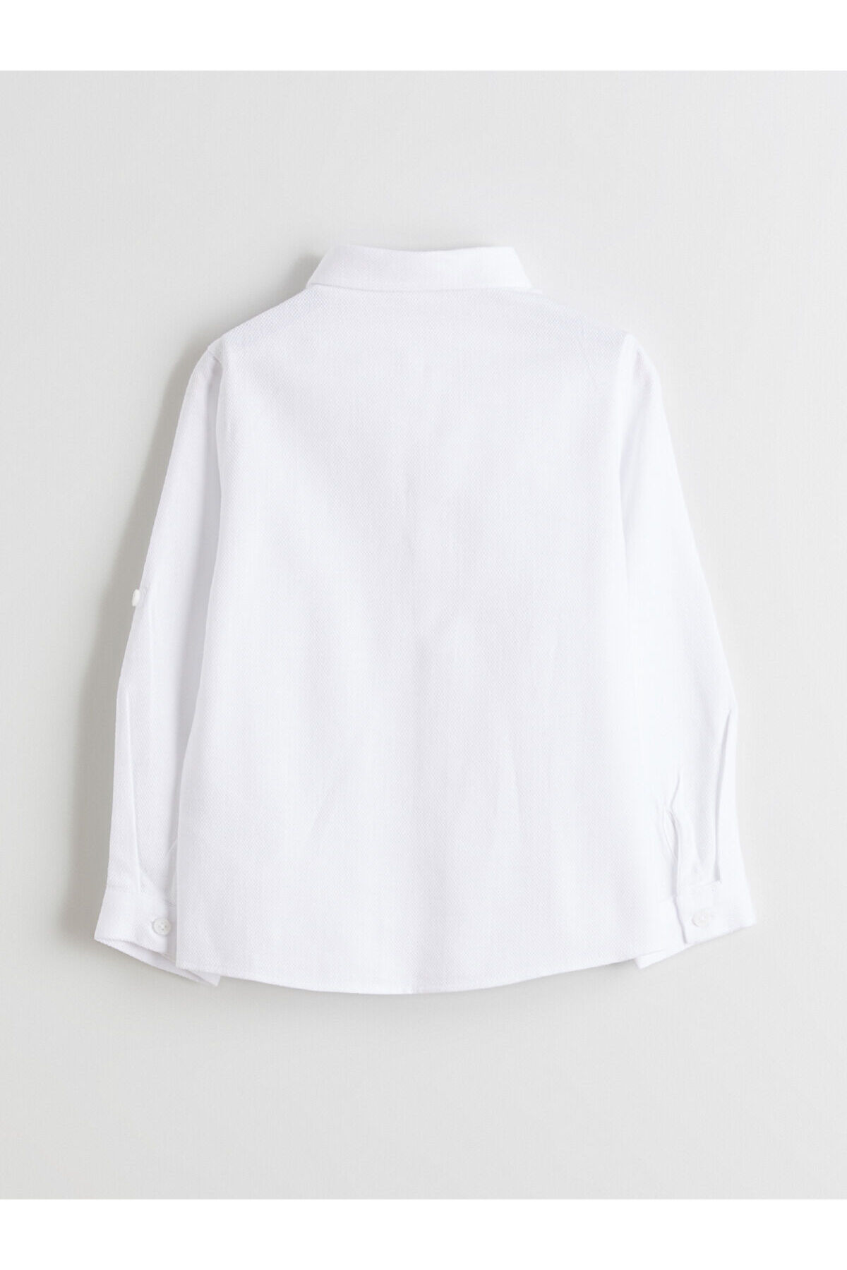 LC Waikiki M&B Collection Beyaz Basic Uzun Kollu Erkek Çocuk Gömlek fotoğrafı 4 (önizleme)