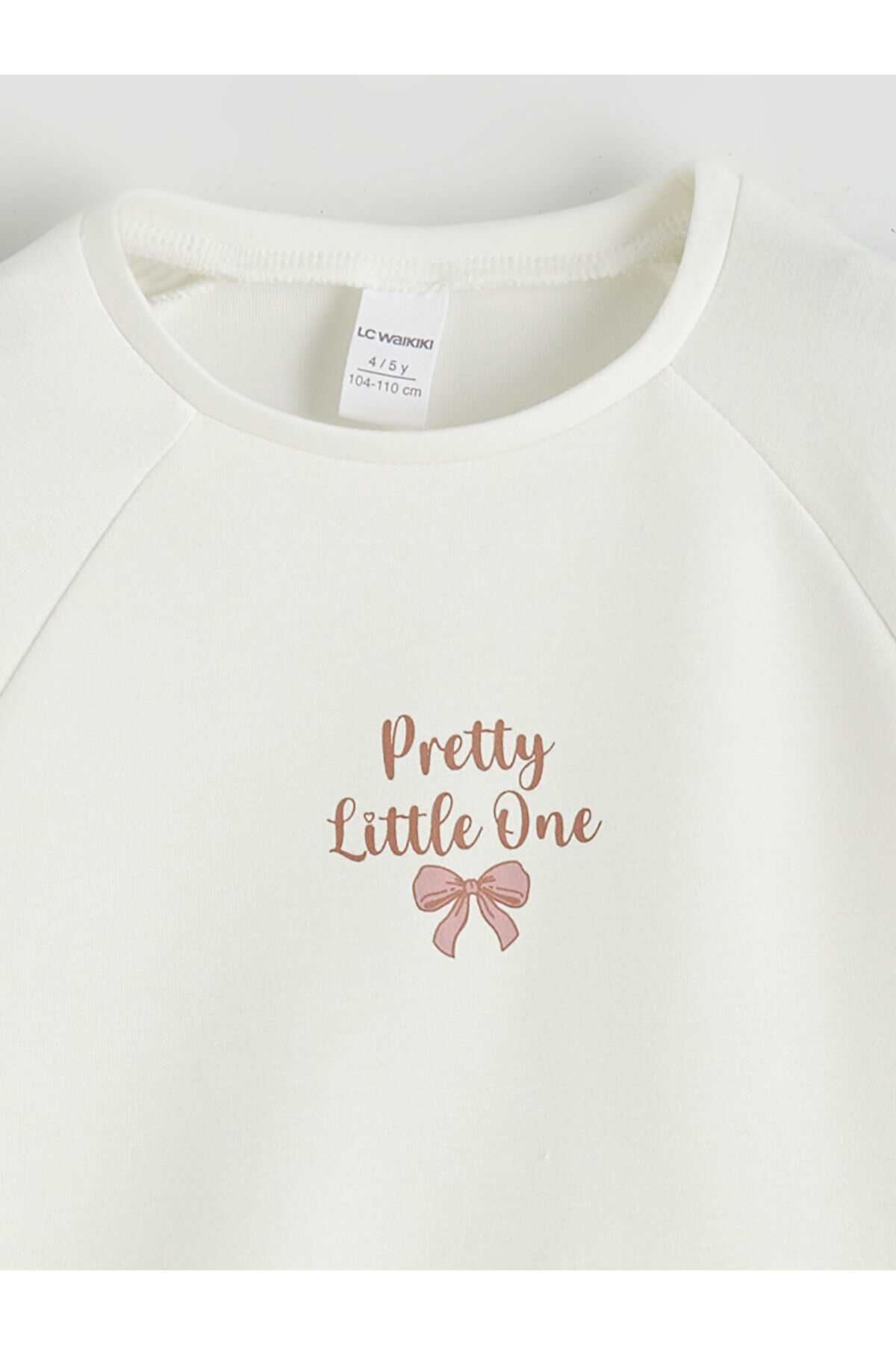 LC Waikiki Nevaa Collection Ekru Baskılı Kız Çocuk Sweatshirt ve Eşofman Altı fotoğrafı 4 (önizleme)