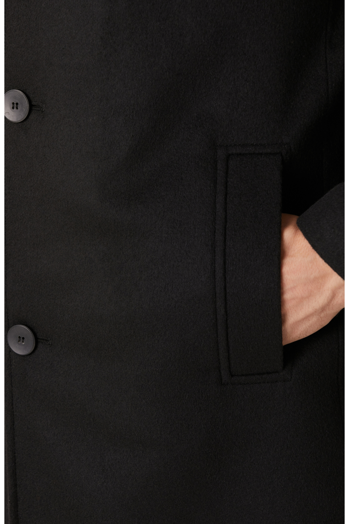 Network  Siyah Dik Yaka Mostralı Palto - Görsel 7
