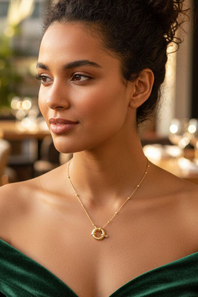 Larius Jewelry Denizci Düğüm Sonsuzluk Kolyesi , Zincir Detaylı Tasarım ALtın...