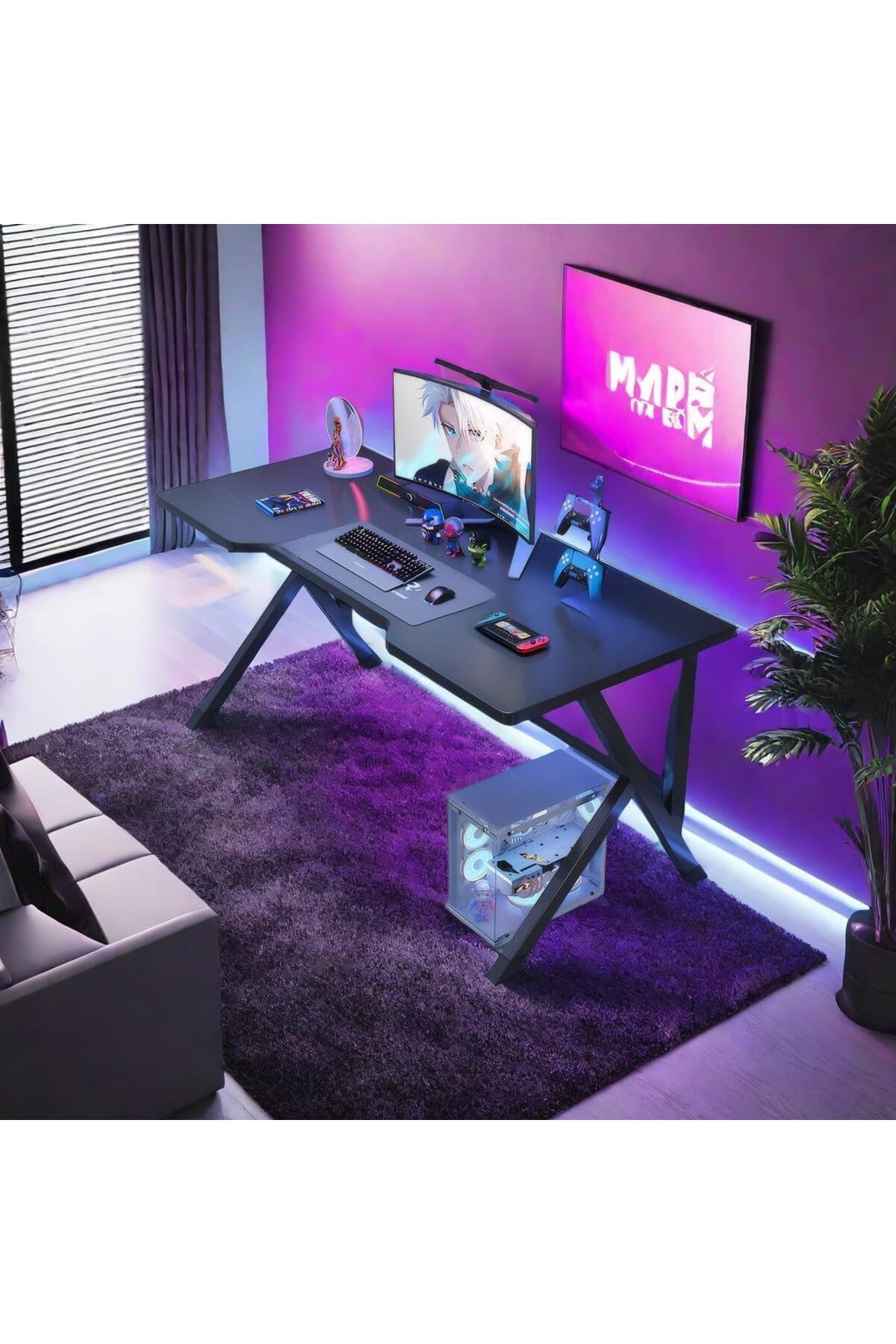 طاولة بتصميم عصري نحيف – لون أسود – متعددة الاستخد...