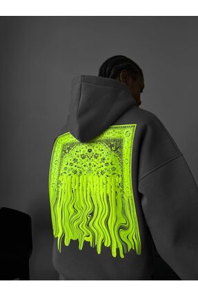 badgerclo Oversize Monarch Baskılı Yüksek Kaliteli Hoodie