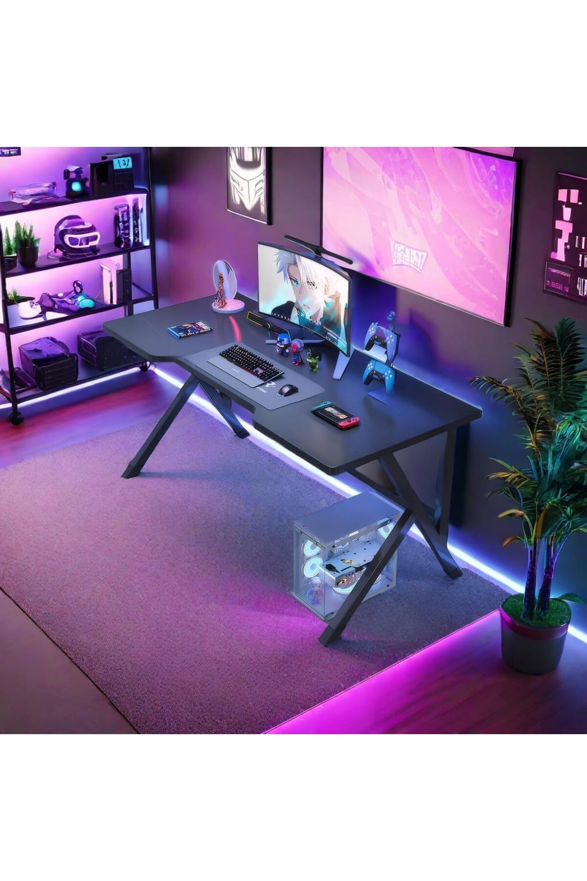 طاولة بتصميم عصري نحيف – لون أسود – متعددة الاستخد...