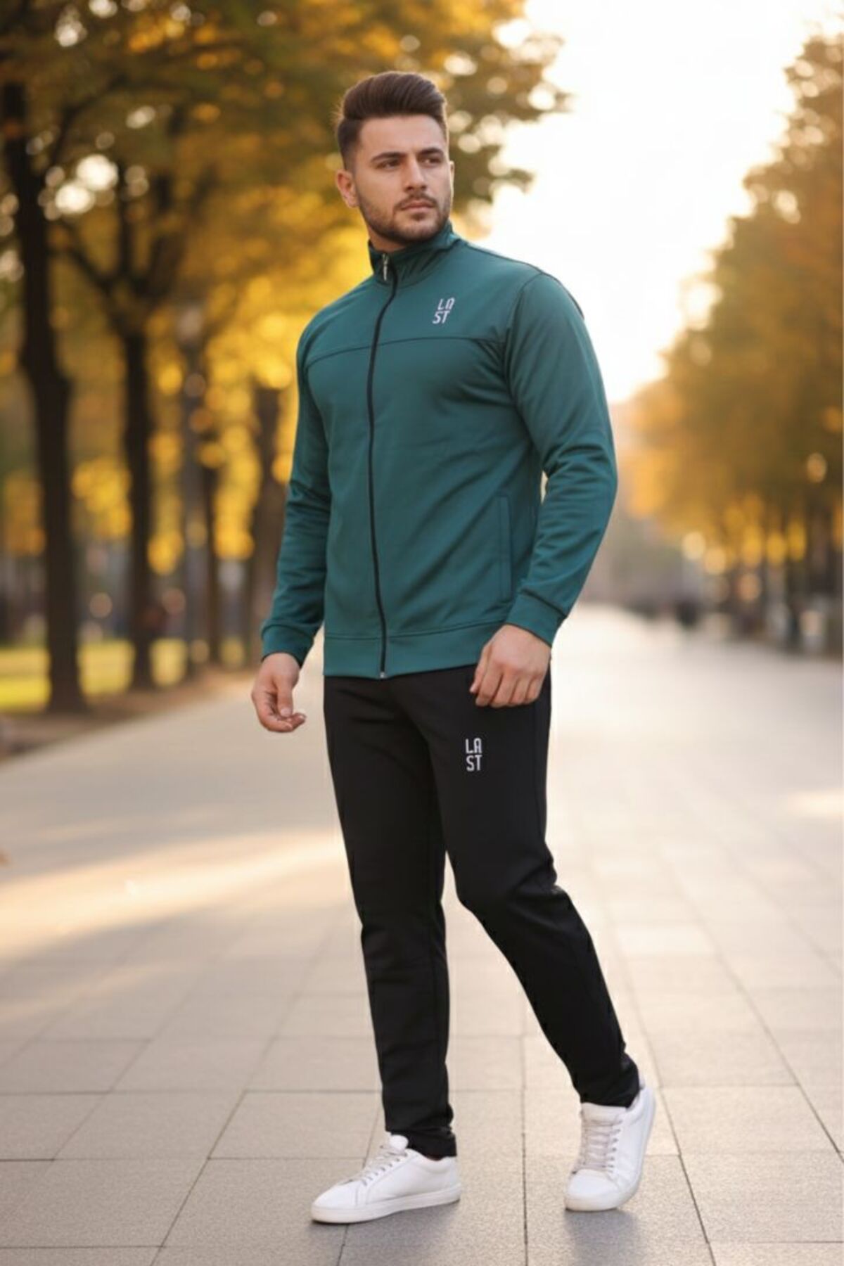 Yeni Sezon Rahat Kalıp Erkek Eşofman Takımı — سبز M01596179