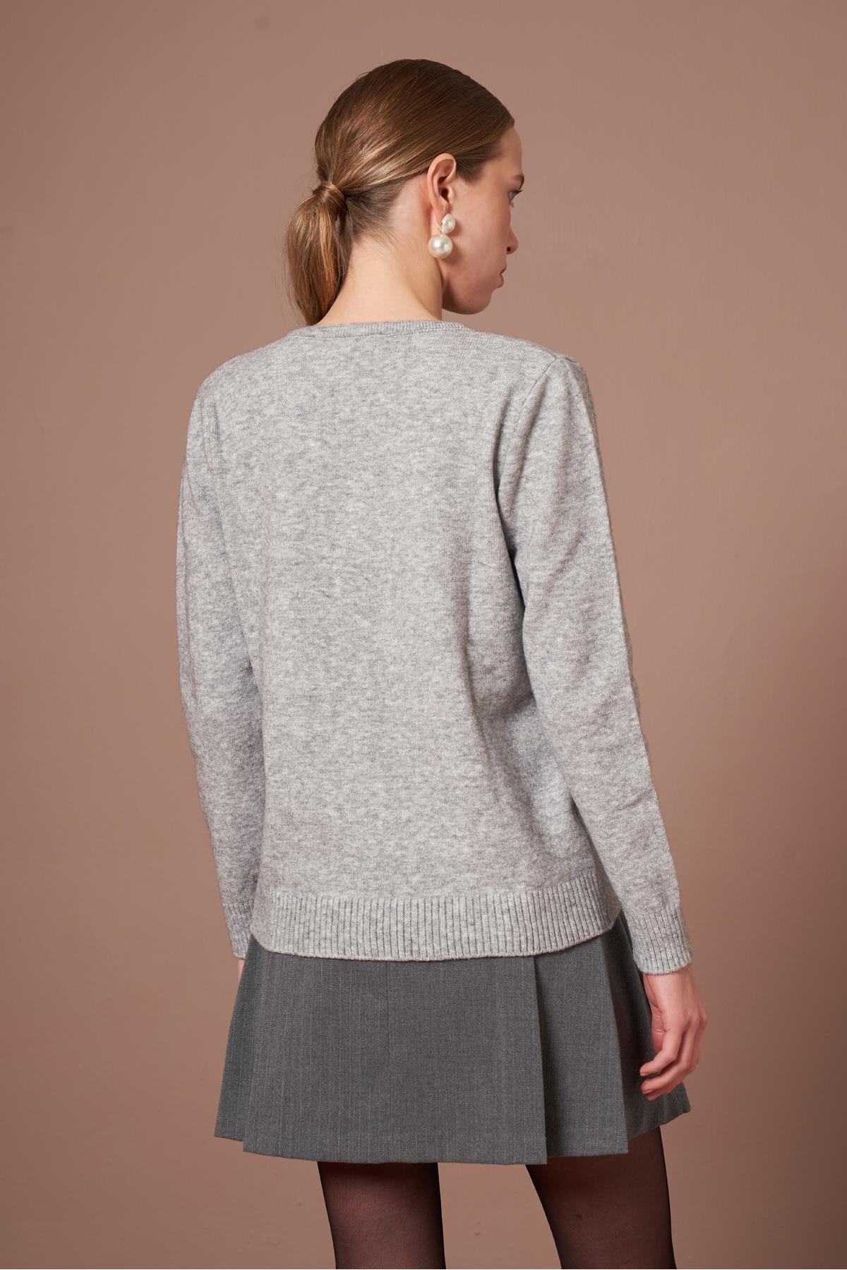 FTZ WOMEN  Kadın Şardon Hırka Gri 25288 - Görsel 6