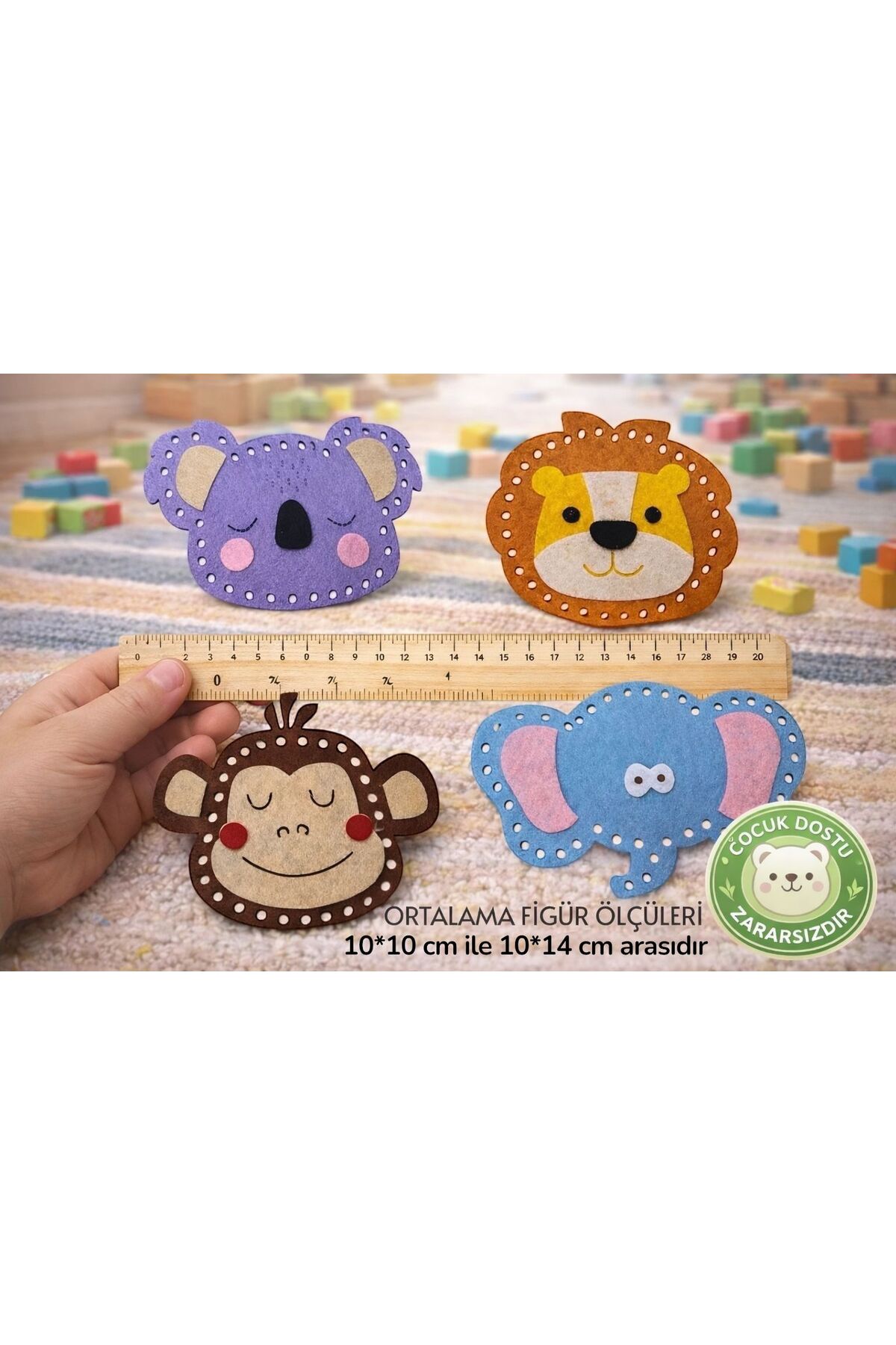 BEBİSBOOK Keçe Dikiş Seti | Çocuklar İçin Montessori Dikiş Oyuncağı | 10 Figürlü El Becerisi Geliştirici Set fotoğrafı 4 (önizleme)