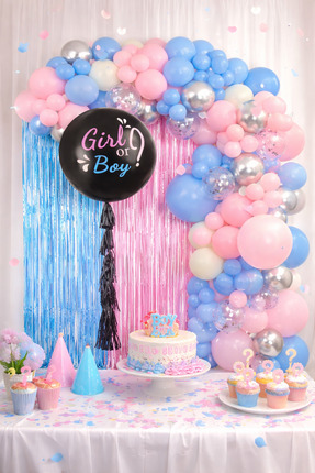 ENG PARTİ DÜNYASI 68 Parça Cinsiyet Balon Konsepti - Baby Shower Seti ENG-B1083