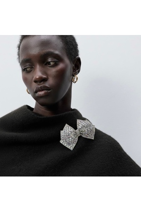 Âlâ Atelier Taşlı fiyonk broş 10cmx6cm