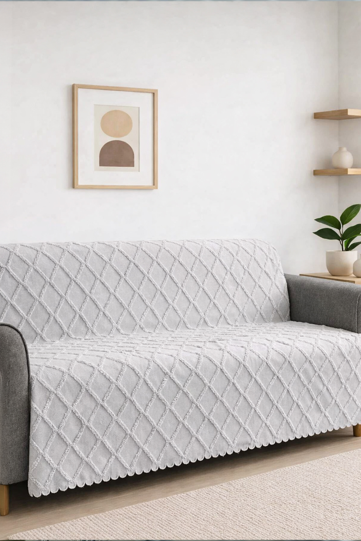 Felisa Embossed Soft Seat Cover Multipurpose Seat Shawl with Anti-Slip Sponge (165x205 cm)