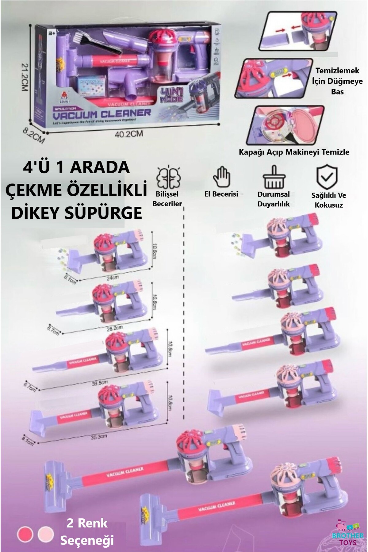 Brother Toys 4'ü 1 Arada Sesli Vakumlu Çekme Özellikli Aksesuarlı