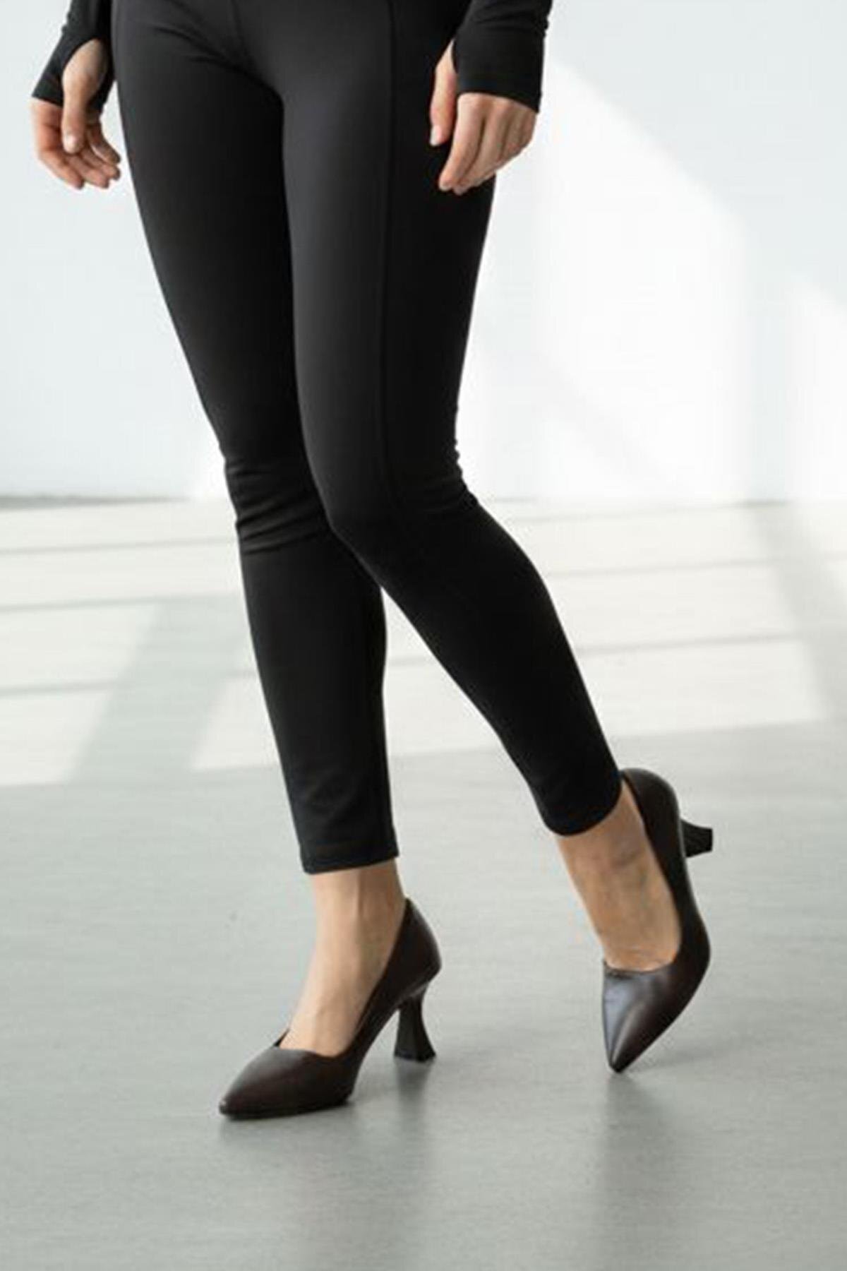 Preshley  Kadın Sity Kahverengi 6 cm İnce Topuklu Stiletto - Görsel 3