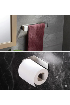 eldiven matik Paslanmaz Çelik Set / Wc Tuvalet Kağıtlığı Askısı / Banyo-Mutfa...
