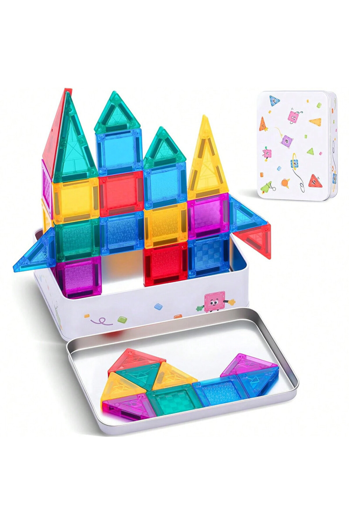 PROCART Μαγνητικό σετ κατασκευών, 56 πολύχρωμα κομμάτια, διάφορα σχήματα, 3,7...