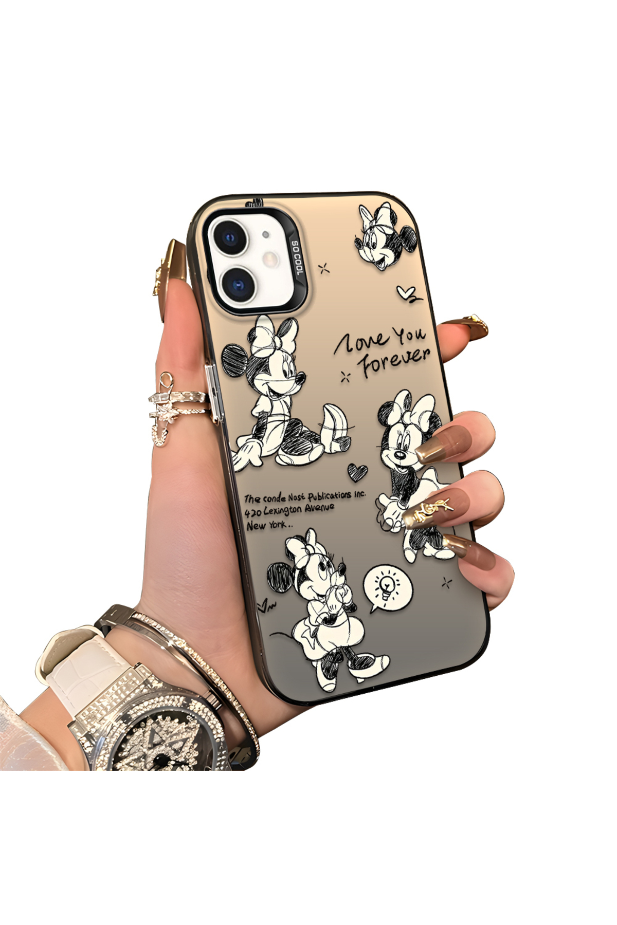 iPhone 11 Compatible Silicone Edge Hard Rear Anti Fall Case Mickey Mouse
