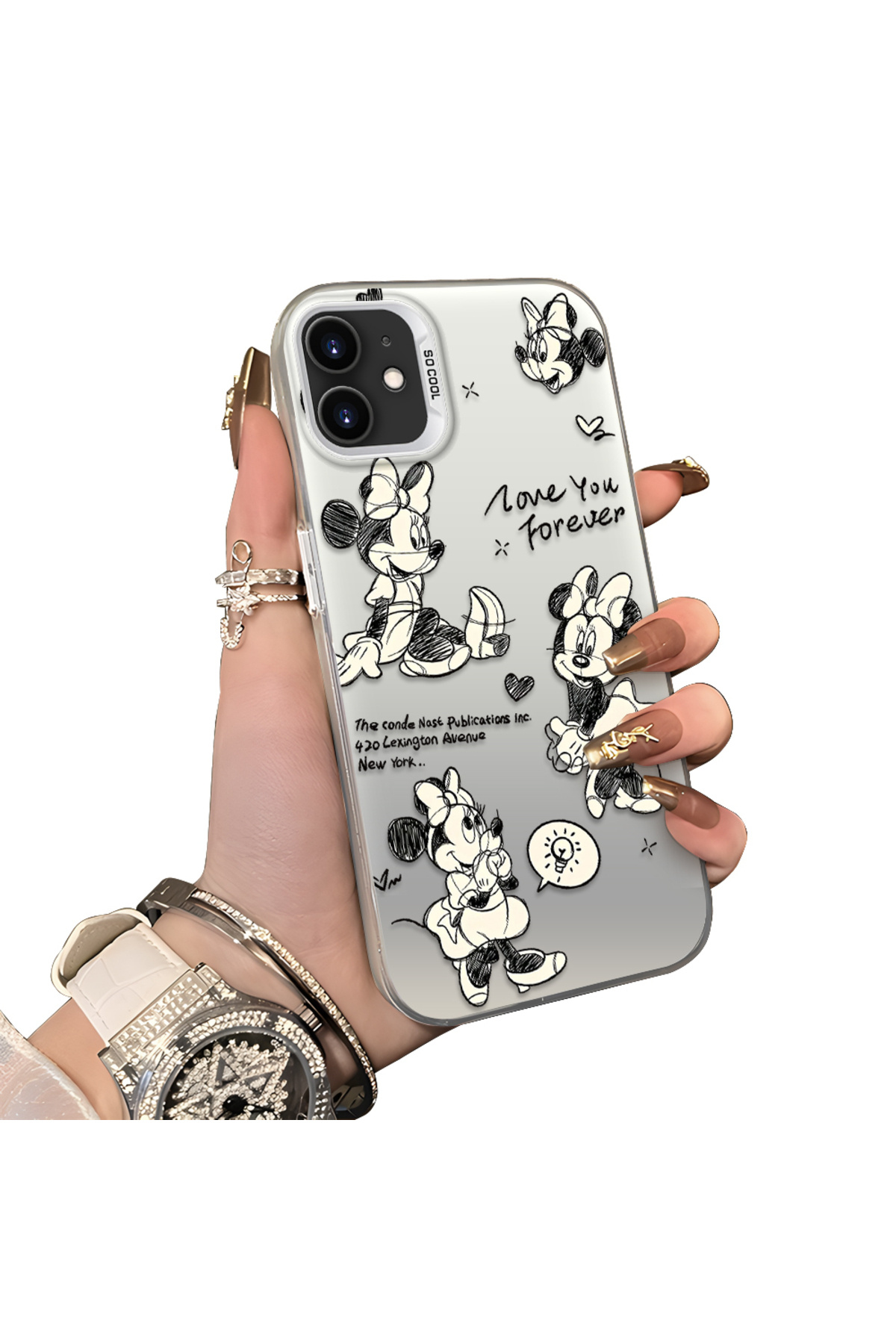 iPhone 11 Compatible Silicone Edge Hard Rear Anti Fall Case Mickey Mouse