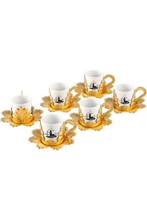 Sena Damla 6 Kişilik Kız Kulesi Resimli Kahve Seti (337-K-KKULE)