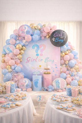ENG PARTİ DÜNYASI 74 Parça Cinsiyet Balon Konsepti - Baby Shower Seti ENG-B1082