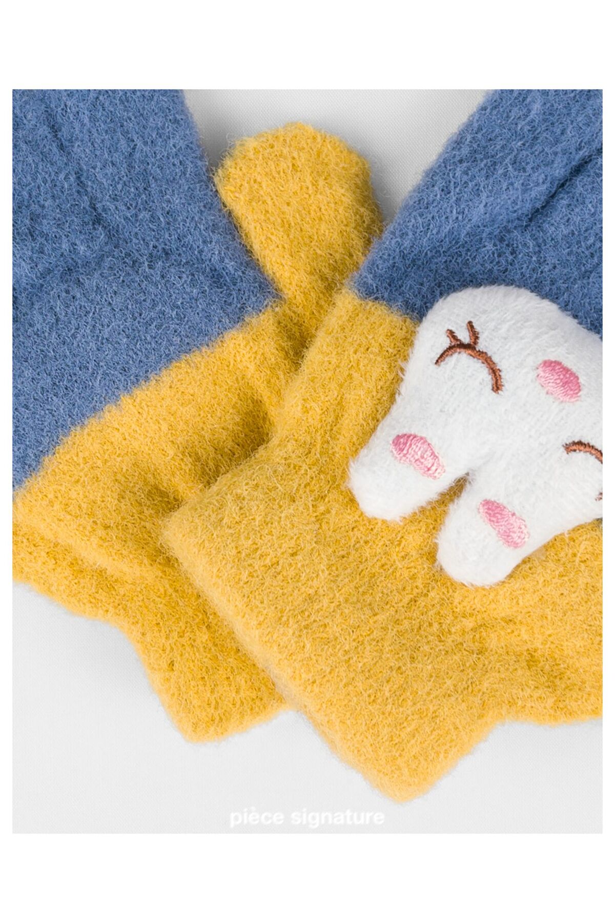 PIECE SIGNATURE Sevimli Tavşan Aksesuarlı Yumoş Çocuk Eldiven ( 1-3 Yaş ) fotoğrafı 2 (önizleme)