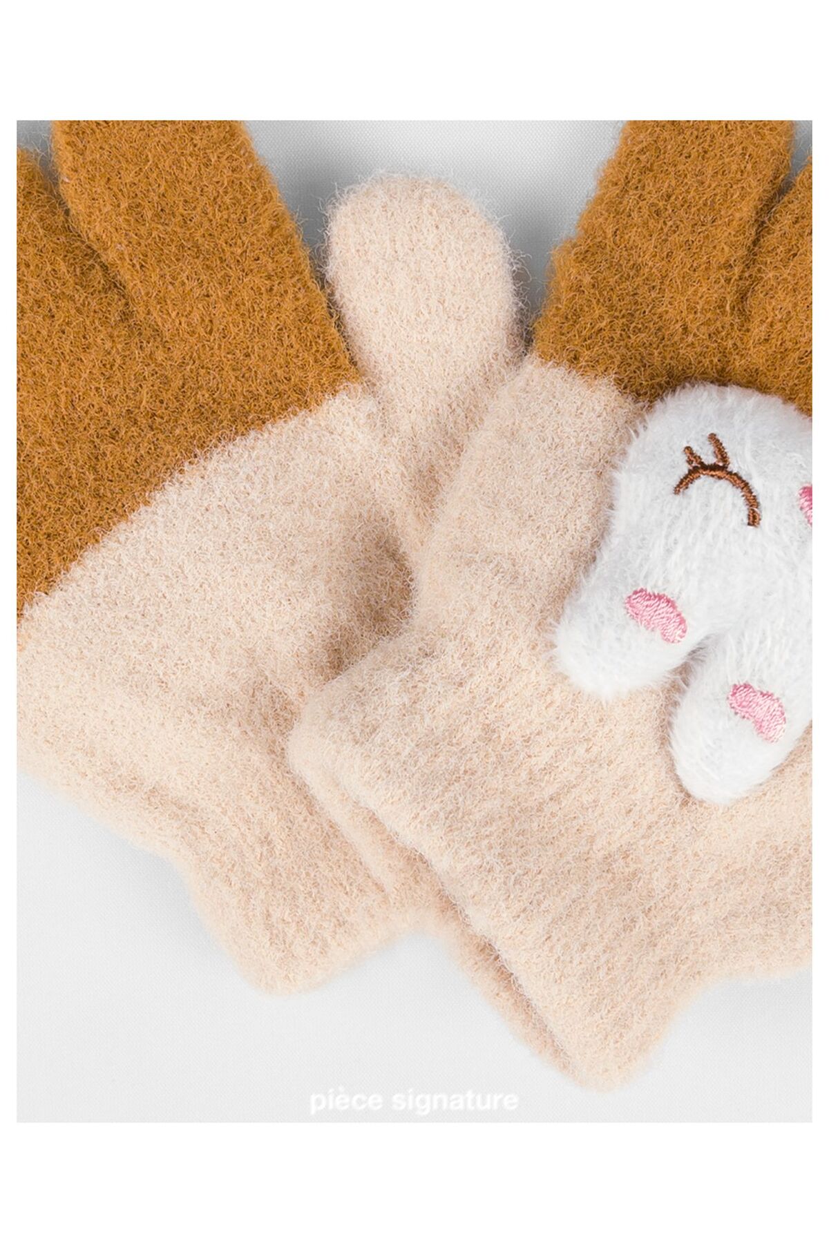 PIECE SIGNATURE Sevimli Tavşan Aksesuarlı Yumoş Çocuk Eldiven ( 1-3 Yaş ) fotoğrafı 2 (önizleme)