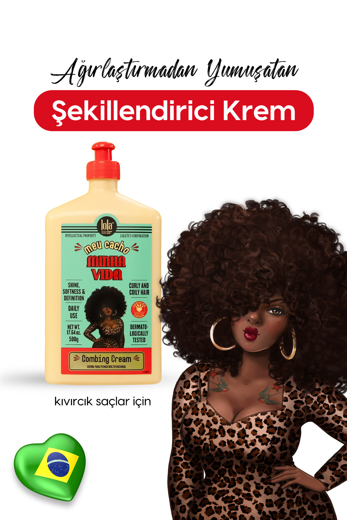 Lola From Rio Meu Cacho Minha Vida, Durulanmayan Bukleli ve Kıvırcık Saçlara Özel Şekillendirici Krem, 500ml — TYC55D1601A90A8459C459800