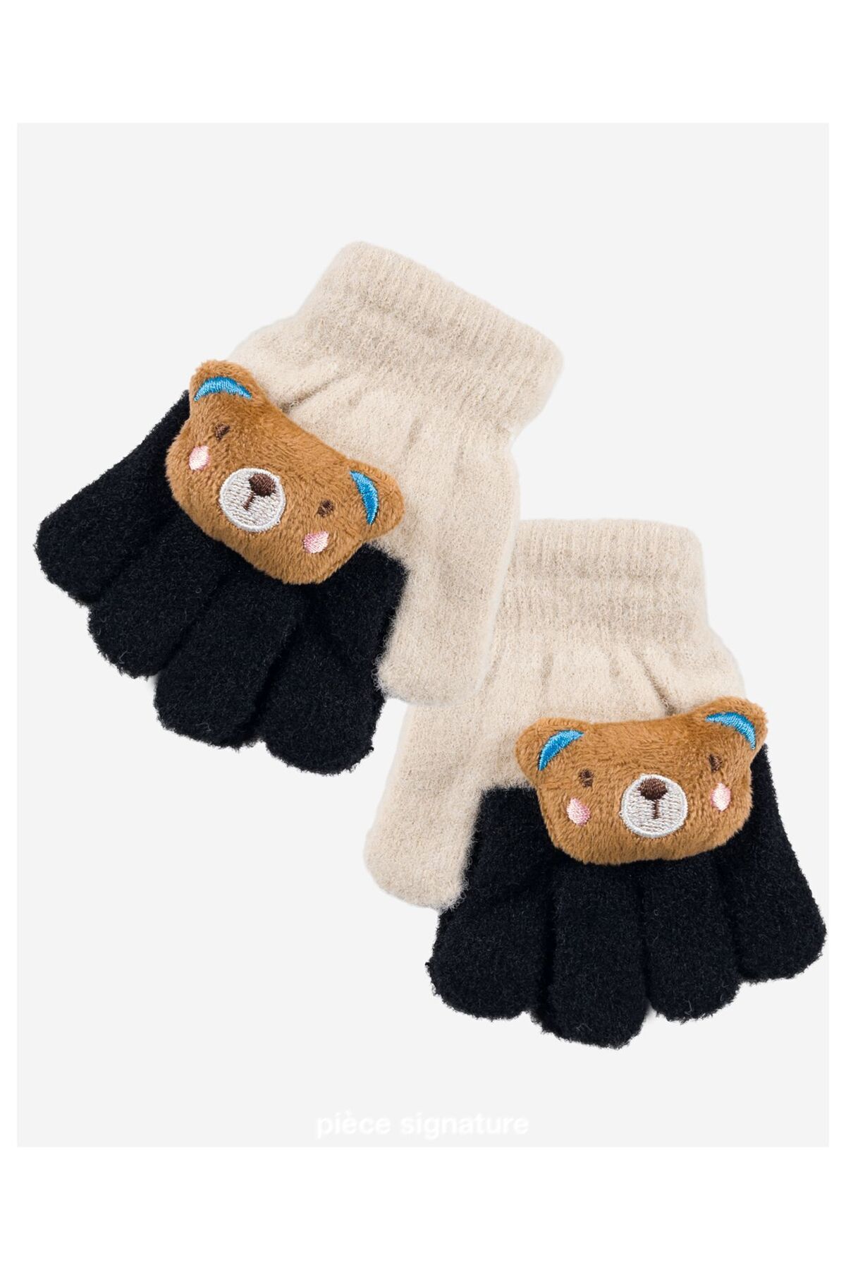 PIECE SIGNATURE Sevimli Ayı Aksesuarlı Yumoş Çocuk Eldiven ( 1-3 Yaş ) fotoğrafı 3 (önizleme)