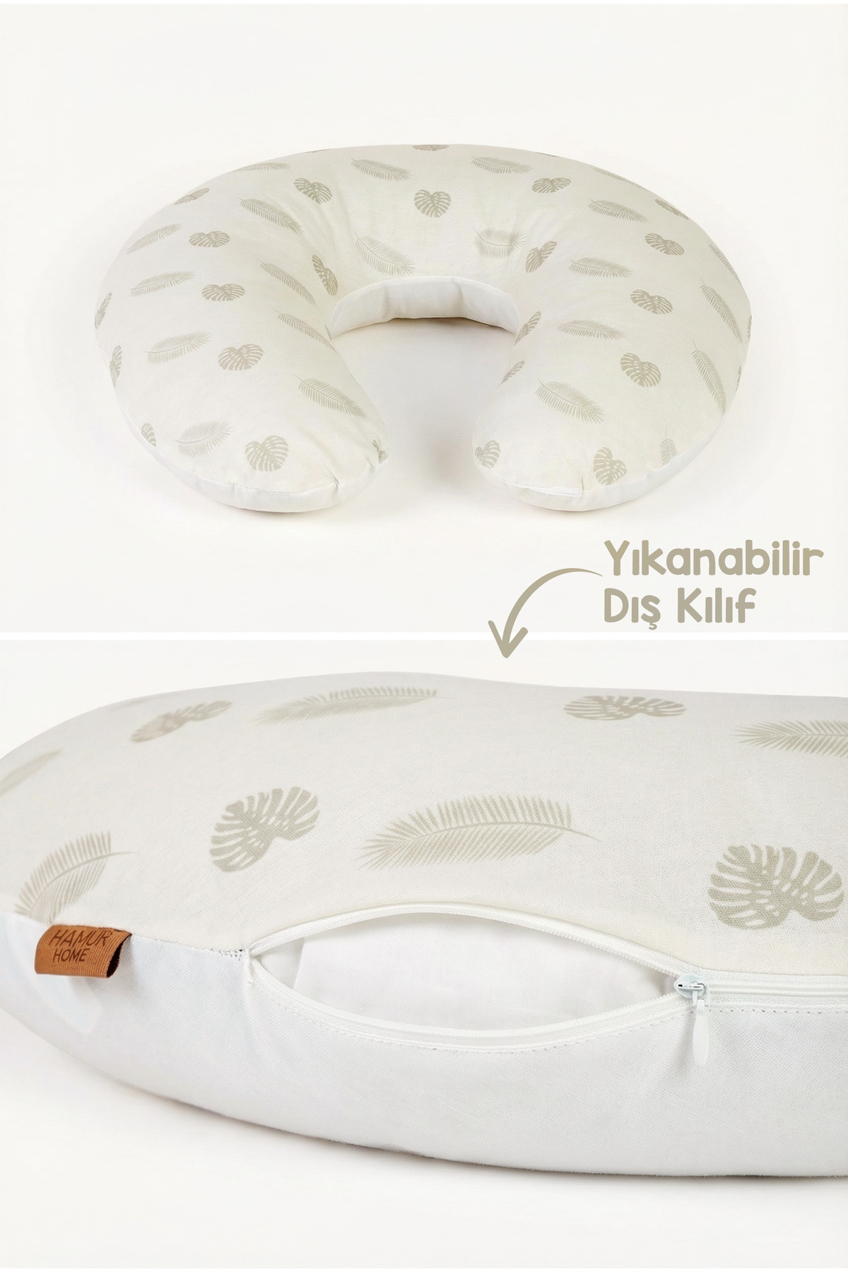 HAMUR Yenidoğan Çift Taraflı Hamile Anne Bebek Emzirme Yastığı Yıkanabilir Kılıf Destekli Minder Melis fotoğrafı 3 (önizleme)