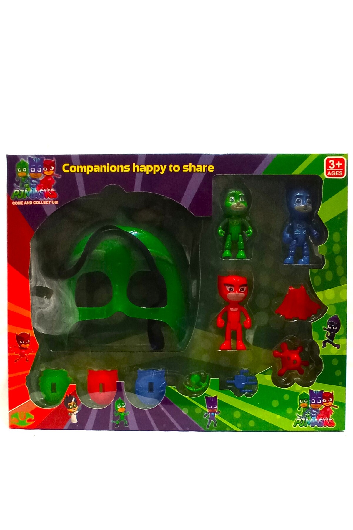 P-LEAGUE HAPPYマスコット 4個セット 2箱セット Pufline Pijamaskeliler Ve Pj Mask Oyuncak Set Figür Compannios