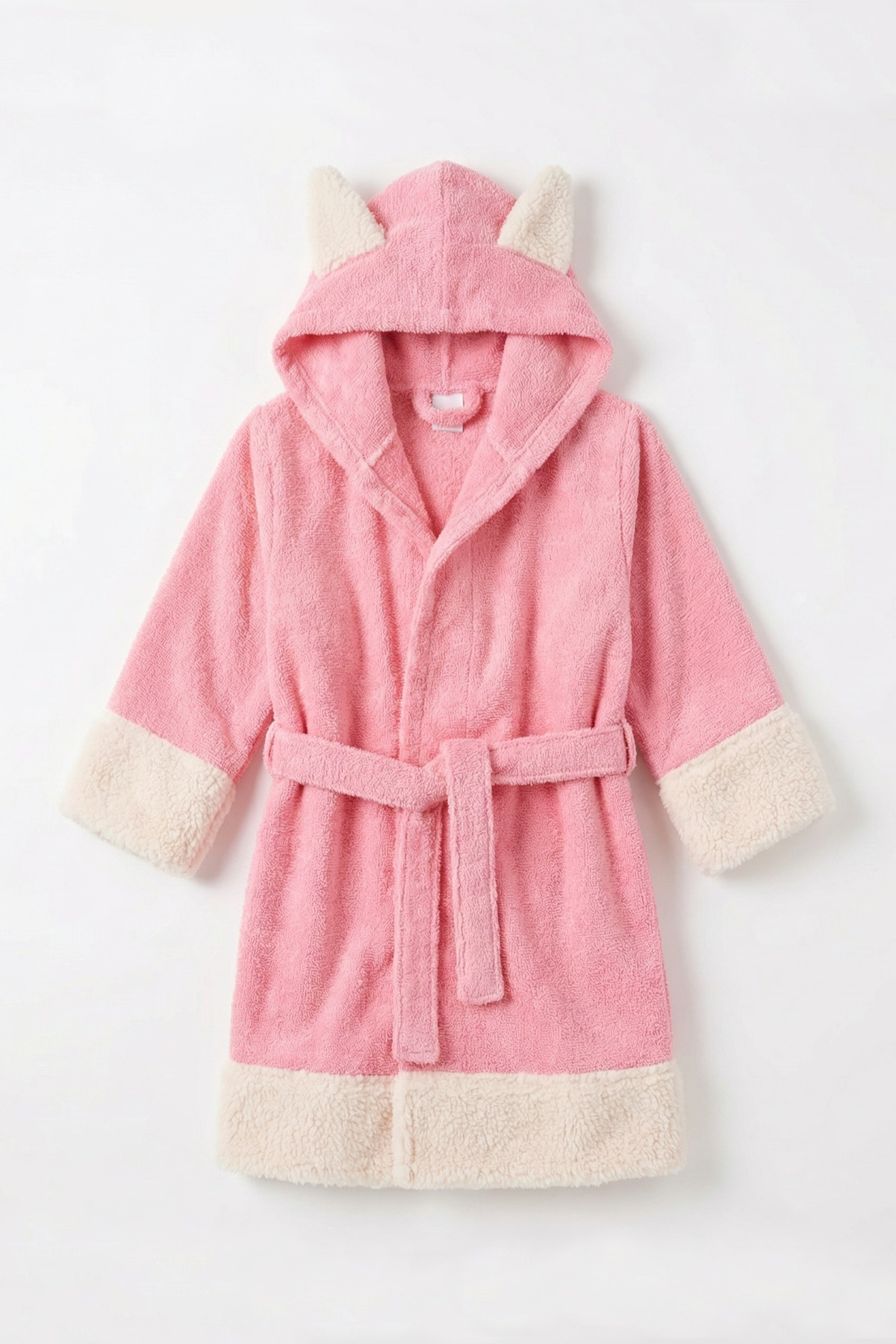 EAST&HIERA Kız Çocuk Bornozu Kapüşonlu Pamuklu ,Polar Figürlü, Pembe (1-14 Yaş) fotoğrafı 4 (önizleme)