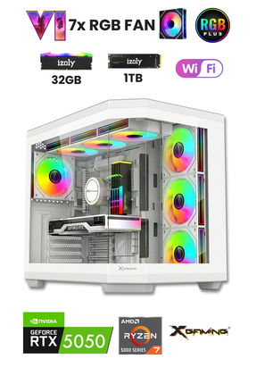 IZOLY Ada-White Ryzen 5 5500 32GB 1TB M.2 NVME RTX 5050 8GB Oyuncu Masaüstü B...