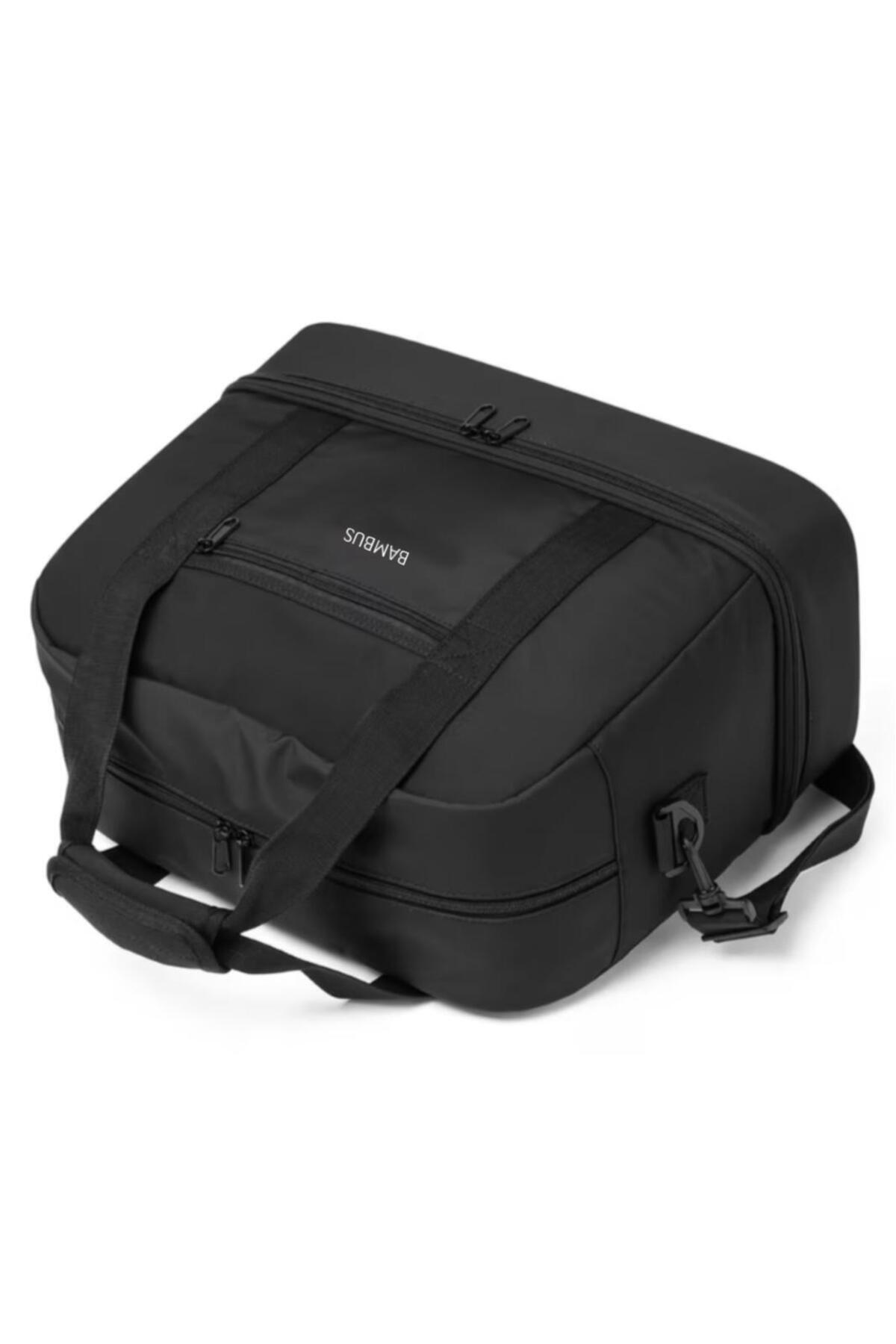 Bambus Home  Ayakkabı Bölmeli Çok Gözlü Askılı Valiz Gezi Seyahat Tatil Spor Hastane Çantası El Bagajı - Görsel 2