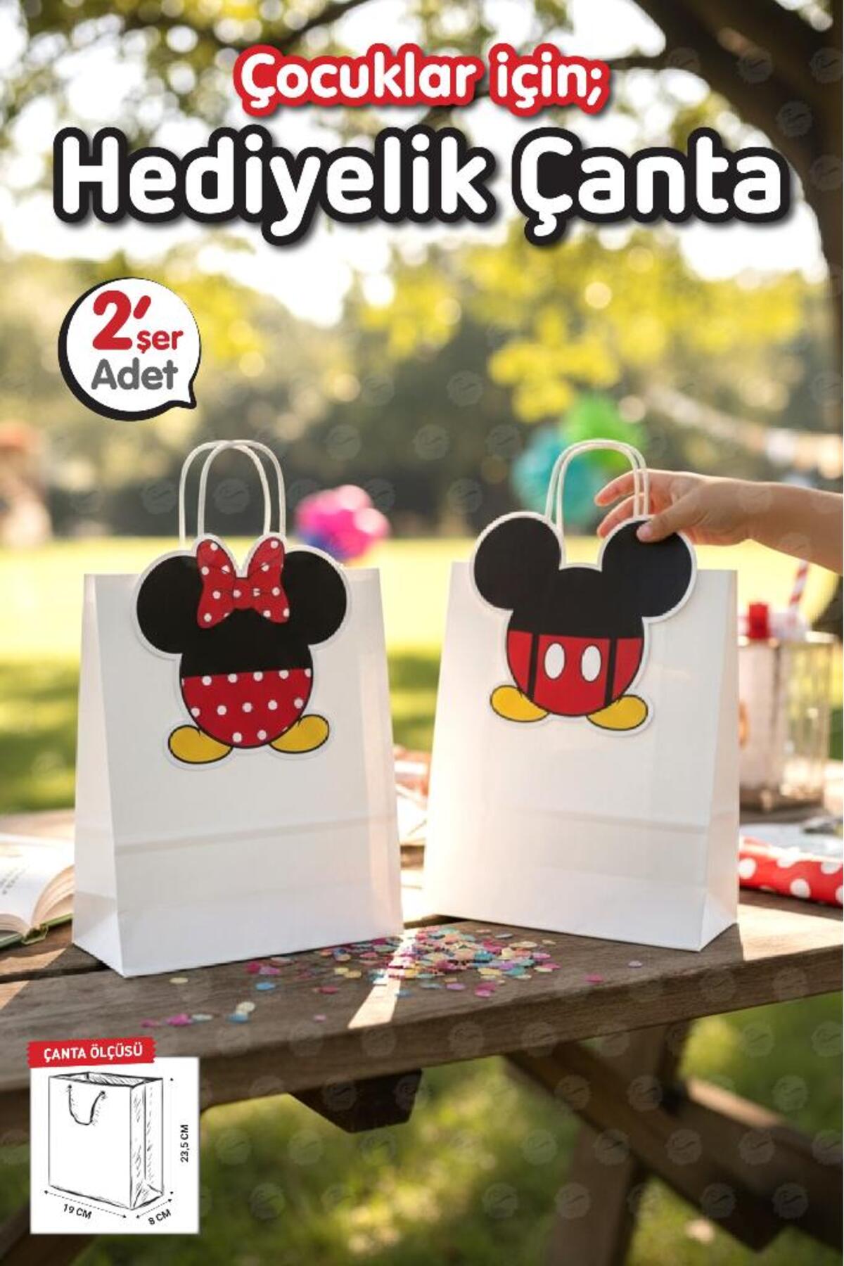 t tuğset etiket Burgu Saplı Karton Beyaz Çanta (2+2) 4 adet Çocuklar İçin Doğum Günü Parti Konsept Hediyelik Çanta-T fotoğrafı 3 (önizleme)