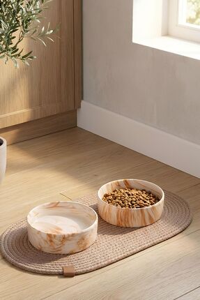 Pawicci 2'li Seramik Paspaslı Mama Kabı – Kaymaz Tabanlı Mama ve Su Kabı - Ke...