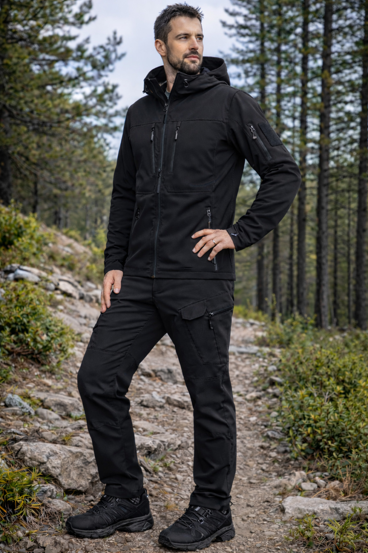 MODMEN UNİSEX Takım Kışlık SU Gecirmez Softshell Taktik Mont İçi Polarlı ve Softshell Pantolon İçi Polarlı