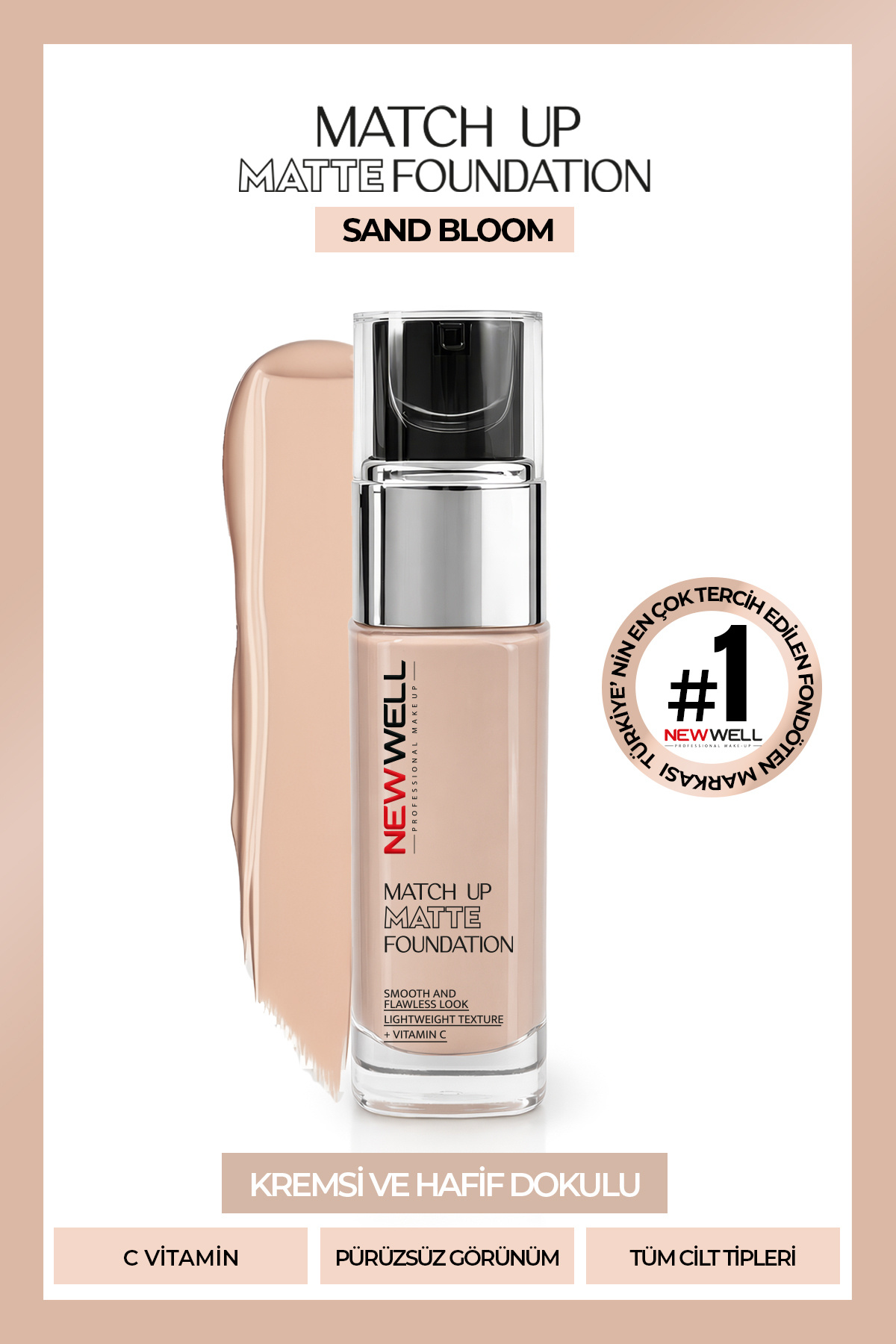 New Well Match Up Matte Foundation Sand Bloom 01 34 gr - Fiyatı, Yorumları