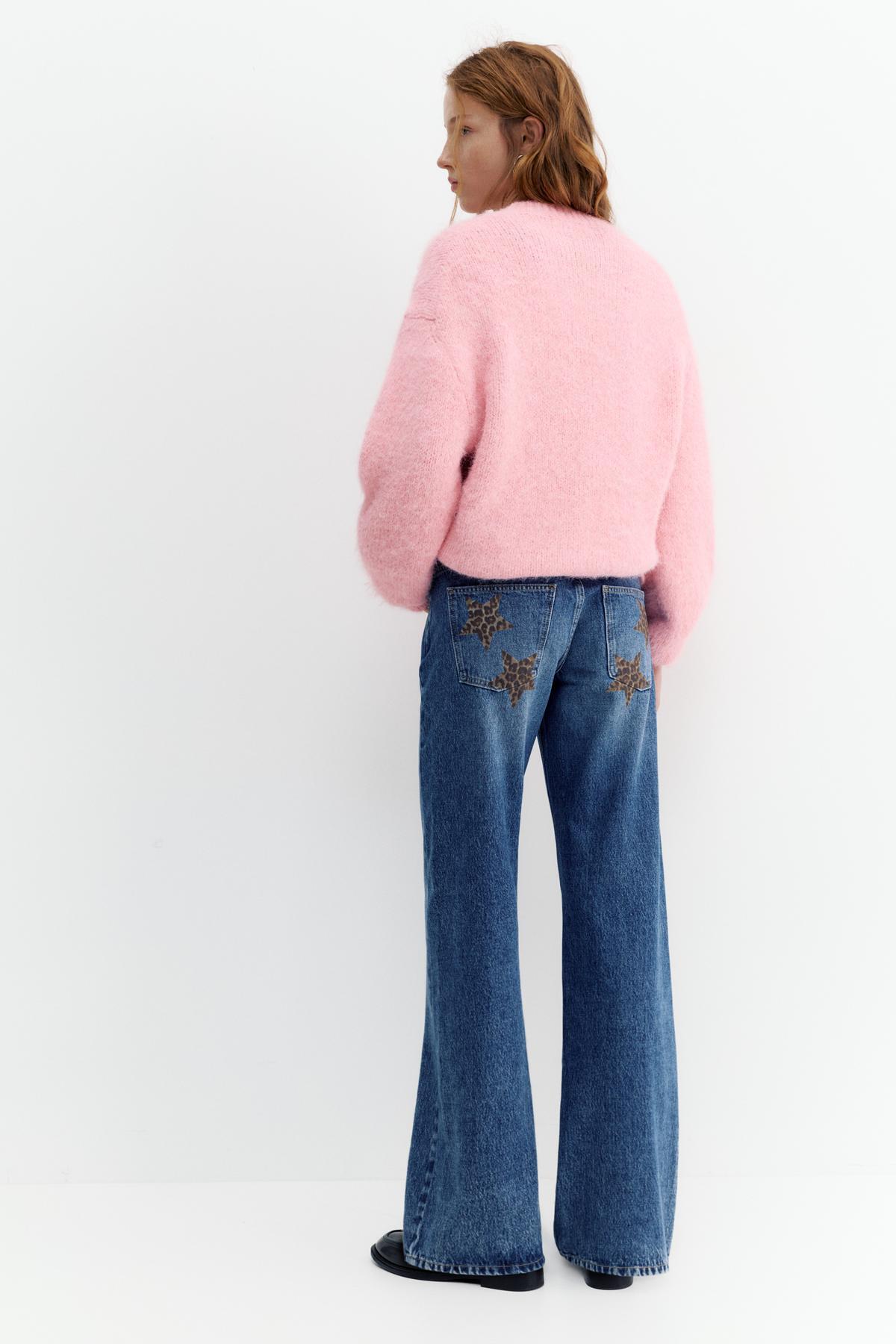 Pull & Bear  Yıldız detaylı straight fit jean - Görsel 5
