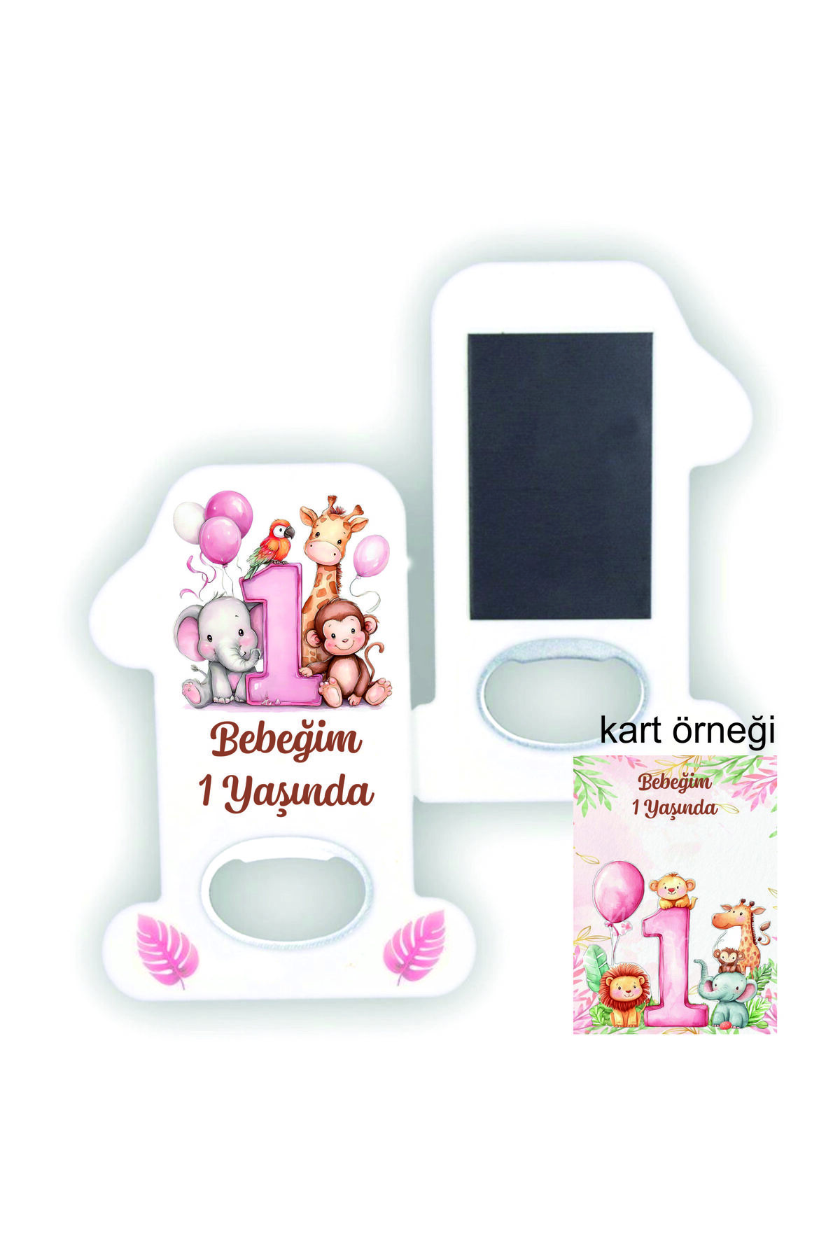10 pieces (with card and gelatin) safari concept magnet that will open 1 year souvenir