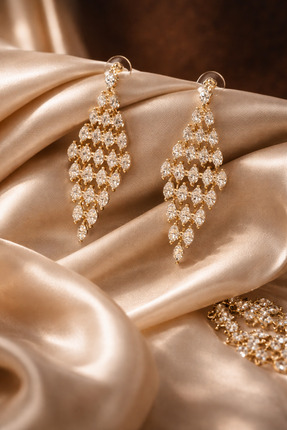 HoneyMoney Noctia Zirkon Taşlı Altın Kaplama Sallantılı Küpe