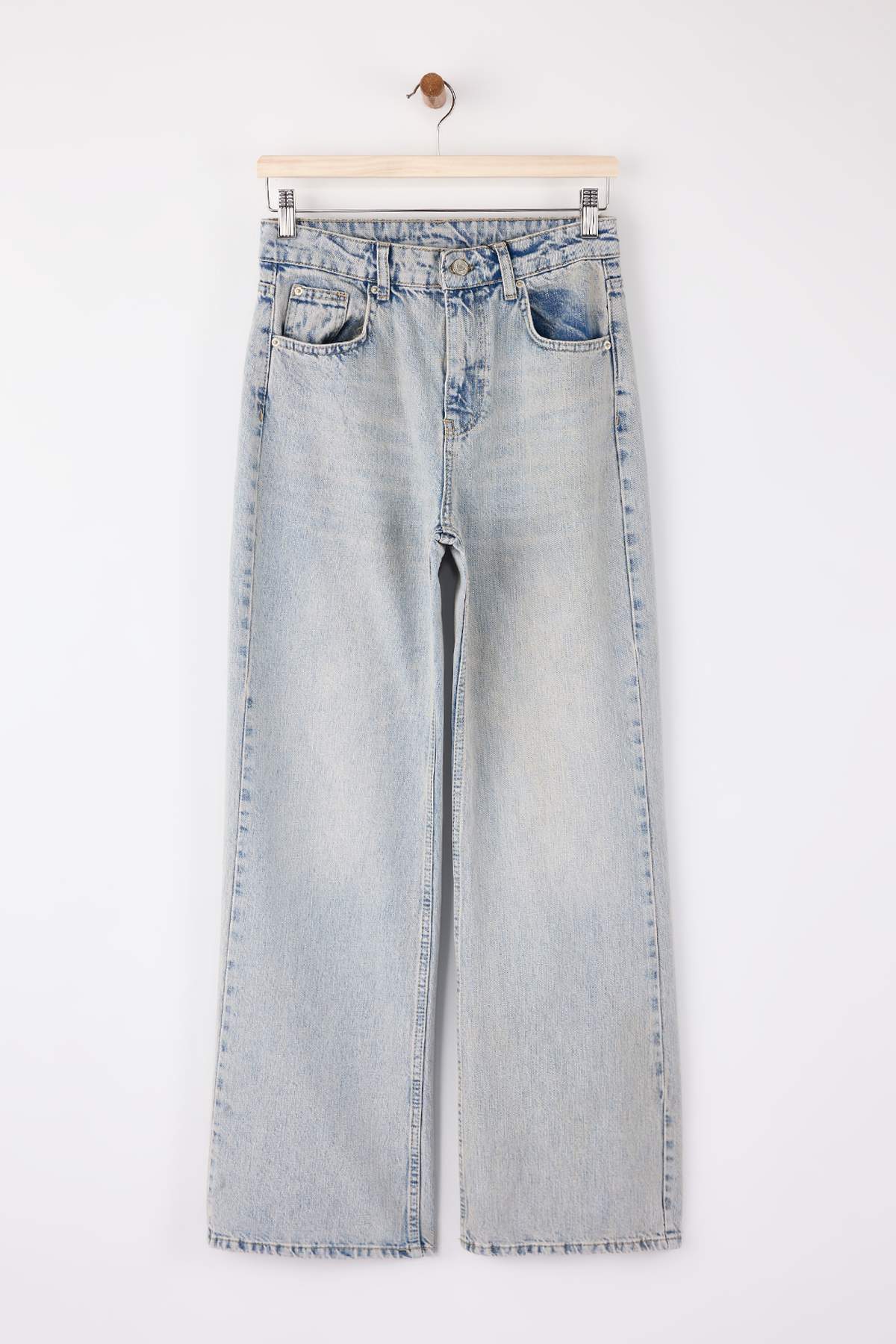 Trendyolmilla  Açık Mavi Yüksek Bel Geniş Paça Wide Leg Jeans TWOSS26JE00044 - Görsel 5