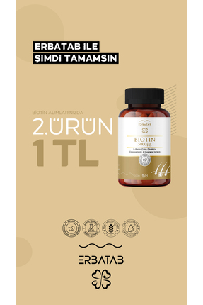 Erbatab Biotin (ÇİNKO ÇÖREKOTU CİVAN PERÇEMİ AT KUYRUĞU ISIRGAN EKSTRESİ) 60 ...