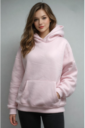 MIRENNA UNISEX Sweatshirt Kapşonlu Kanguru Cepli içi polarlı, Şardonlu Şeker ...